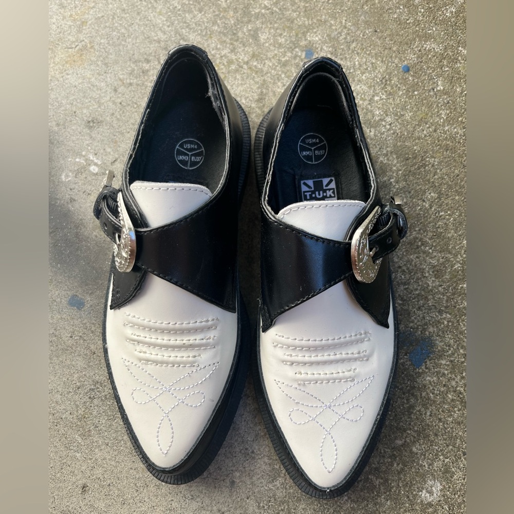 T.U.K Two-Tone Buckle Loafers